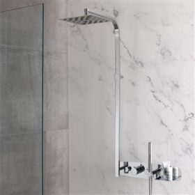 Eastbrook 1048mm Tall Veroli Thermostatic Rail Kit with Shower Shelf & Handset - Chrome