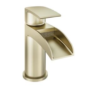 Eastbrook Aston PVD Coated Basin Mono Tap with Waste Brushed Brass