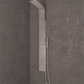 Eastbrook Conway Shower Panel with Thermostatic Valve, Body Jets, Round Shower Handset & Hose - Chrome