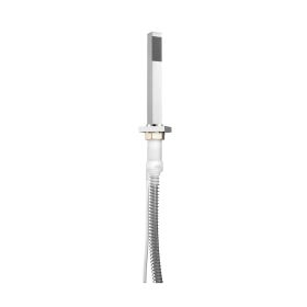 Just Taps Square Extractable shower hose, slim handle, with overflow waste drainer-Chrome