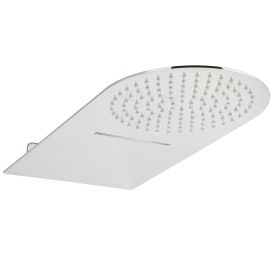 Just Taps Slimline Round Fixed Shower Head with Cascade Function 500mm Projection - Chrome