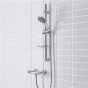 Eastbrook Contemporary Shower Riser Set with Bar Valve - Chrome