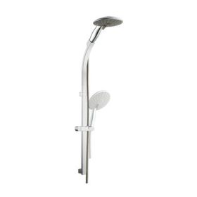 Eastbrook 600mm Tall Fixed or Sliding Riser Kit with Multiple Function Shower Handset And Hose - Chrome