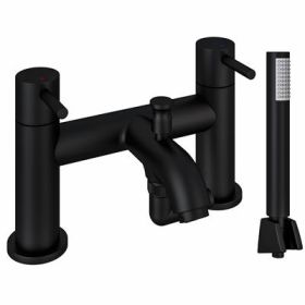 Eastbrook Meriden Bath Shower Mixer Tap with Handset, Hose and Holder Matt Black