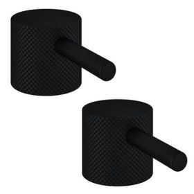 Eastbrook (Pair) Meriden Full Knurling Tap Handles for Bath Filler and Bath Shower Mixer Taps - Matt Black