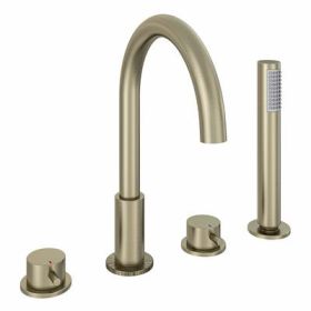 Eastbrook Meriden 5 Tap Hole Bath Shower Mixer Tap Brushed Brass