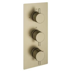 Eastbrook Meriden Triple Thermostatic Concealed Shower Valve - Brushed Brass