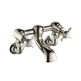 Just Taps Grosvenor Wall Mounted Bath Filler Tap-Nickel