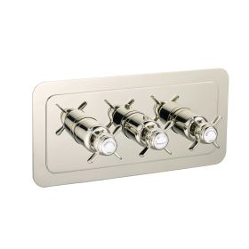 Just Taps Grosvenor Pinch Thermostatic 2-Outlets Concealed Shower Valve-Nickel-160mm