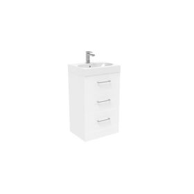 Saneux AUSTEN 50cm 3 drawer floor standing unit - Gloss White