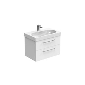 Saneux AUSTEN 72cm 2 drawer wall mounted unit - Matt White