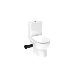 Saneux AUSTEN close coupled left hand soil exit WC pan - rimless - Gloss White