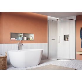 Crosswater Asura 8mm Quadrant Offset Single Door (1200 x 900mm) and Hammered Handle-Polished Stainless Steel
