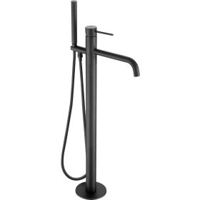 Just Taps VOS Floor Standing Bath Shower Mixer Tap with Shower Kit-Matt Black