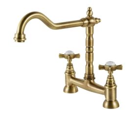 Clearwater Baroc Bridge Kitchen mixer Tap Antique Bronze