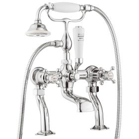 Crosswater Belgravia Crosshead Bath Shower Mixer with Kit-Chrome