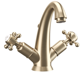 Crosswater Belgravia Crosshead Highneck Basin Monobloc-Brushed Brass