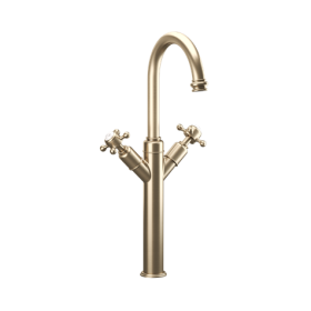 Crosswater Belgravia Crosshead Tall Basin Monobloc-Brushed Brass