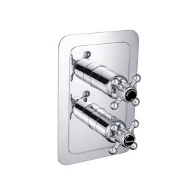 Just Taps Grosvenor Lever Thermostatic Concealed 2Outlet Shower Valve, Vertical