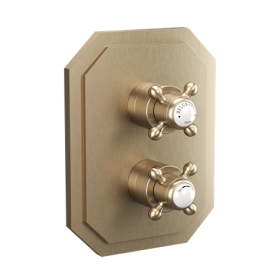 Crosswater Belgravia Crosshead Crossbox  2 Outlet Multi-flow Trimset-Brushed Brass