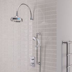 Eastbrook Shower Bundle with Traditional Concealed Valve, Round Shower Head, Swivel Arm, Outlet Elbow And Handset - Chrome