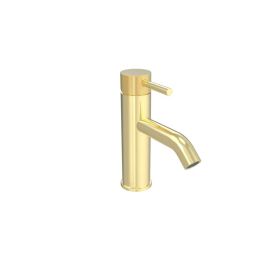 Saneux COS basin mixer with knurled handle - Brushed Brass