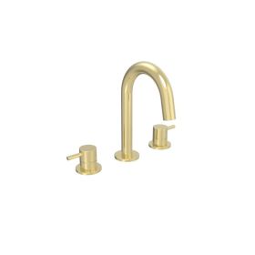 Saneux COS 3 piece deck mounted basin mixer - Brushed Brass