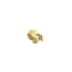 Saneux COS round shower outlet elbow and holder - Brushed Brass-CO234.BB