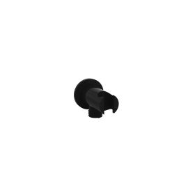 Saneux COS round shower outlet elbow and holder - Satin Black