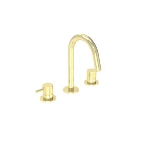 Saneux COS 3 Tap Hole Deck mounted KIT - w/ Fluted handle - Brushed Brass (PVD)