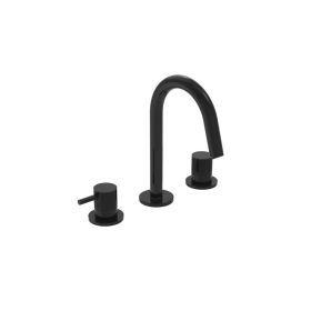 Saneux  COS 3 Tap Hole Deck mounted KIT - w/ Fluted handle - Satin Black (PVD)