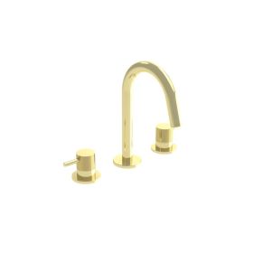 Saneux COS 3 Tap Hole Deck mounted KIT - w/ Knurled handle - Brushed Brass (PVD)