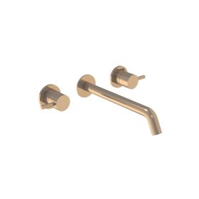 Saneux  COS 3 Tap Hole Wall mounted KIT - w/ Long spout (220mm) w/ Classic handle - Brushed Bronze (PVD)