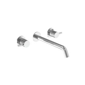 Saneux COS 3 Tap Hole Wall mounted KIT - w/ Long spout (220mm) w/ Knurled handle - Chrome