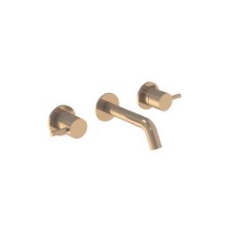 Saneux COS 3 Tap Hole Wall mounted KIT - w/ Short spout (130mm) w/ Classic handle - Brushed Bronze (PVD)