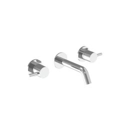 Saneux COS 3 Tap Hole Wall mounted KIT - w/ Short spout (130mm) w/ Classic handle - Chrome