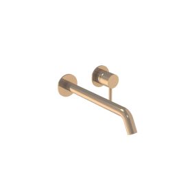 Saneux  COS 2 Plate Wall mounted KIT - w/ Long spout (220mm) w/ Classic handle - Brushed Bronze (PVD)