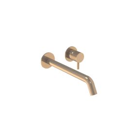 Saneux COS 2 Plate Wall mounted KIT - w/ Long spout (220mm) w/ Fluted handle - Brushed Bronze (PVD)