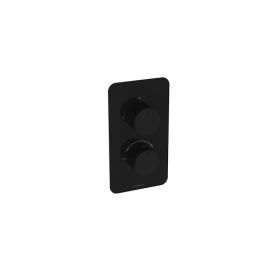 Saneux COS 2 Way Thermostatic Shower Valve KIT - w/ Fluted Handle - Portrait - Satin Black (PVD)