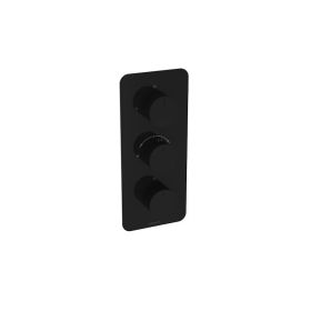 Saneux COS 3 Way Thermostatic Shower Valve Kit - w/ Fluted Handle - Portrait - Satin Black (PVD)
