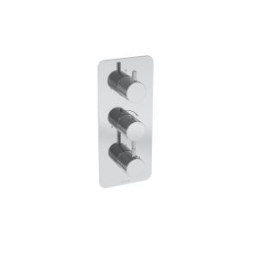 Saneux COS 3 Way Thermostatic Shower Valve Kit - w/ Knurled Handle - Portrait - Chrome