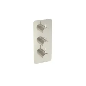Saneux Cos 3 Way Thermostatic Shower Valve Kit - W/ Knurled Handle - Portrait - Brushed Nickel (Pvd)