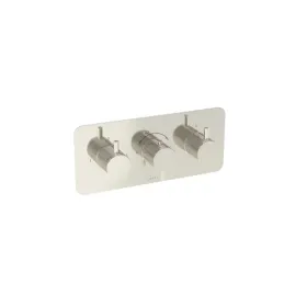 Saneux Cos 3 Way Thermostatic Shower Valve Kit - W/ Knurled Handle - Landscape - Brushed Nickel (Pvd)