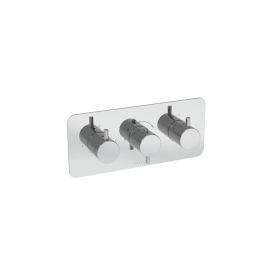 Saneux COS 2 Way 3 Handle Thermostatic Shower Valve Kit - w/ Classic Handle - Landscape - Chrome