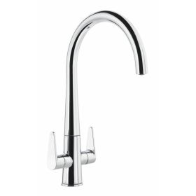 Abode Coniq R Twin Lever Monobloc Kitchen mixer Tap Chrome