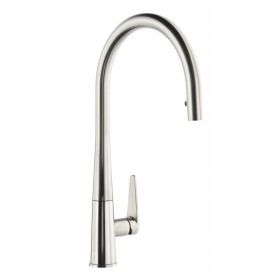 Abode Coniq R Single Lever Kitchen mixer Tap with Pull Out spray Brushed Nickel
