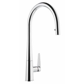 Abode Coniq R Single Lever Kitchen mixer Tap with Pull Out spray Chrome