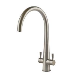 Clearwater Corona C Spout Kitchen mixer Tap Brushed Nickel