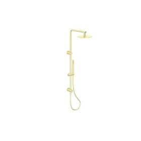 Saneux COS rigid riser kit with 2 way diverter outlet - Brushed Brass