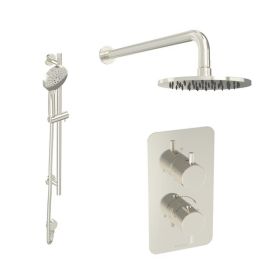 Saneux COS 2 way shower kit - w/ 3 Function Handset and Slider Rail and Shower Head - Brushed Nickel